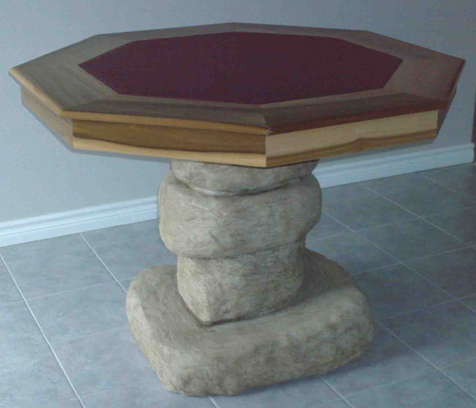 fake rock poker table